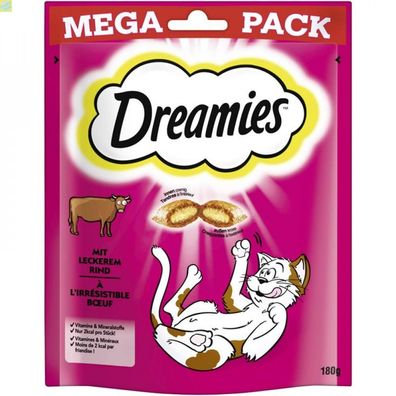 4 x Dreamies Cat Snack mit Rind 180g Mega Pack