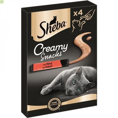 11 x Sheba Creamy Snacks mit Rind 4x12g