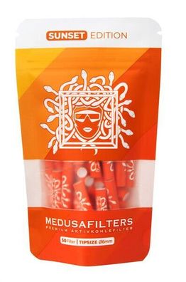 50er Pack Medusa Filter Aktivkohlefilter 6mm Aktiv Cellulose Tip Sunset Edition