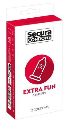 12er Packung Kondome extra Fun/ genoppte Kondome Secura Präservative Präser