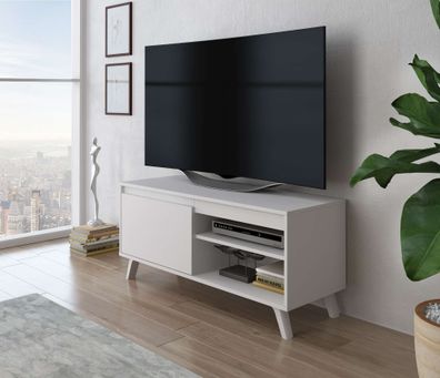 FURNIX TV-Schrank Devid TV Lowboard Fernsehschrank Kommode 100 cm Weiß
