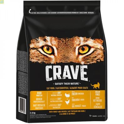 Crave Cat Trockenfutter Truthahn &amp; Huhn 2,8 kg