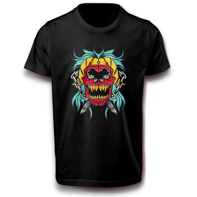 Voodoo Maske Böse Dämon Halloween T-Shirt 134 - 3XL Baumwolle Zombie Devil Fun Event