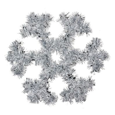 Clayre & Eef Weihnachtsdekoration Schneeflocke 29x29x1 cm Silberfarbig Kunststoff