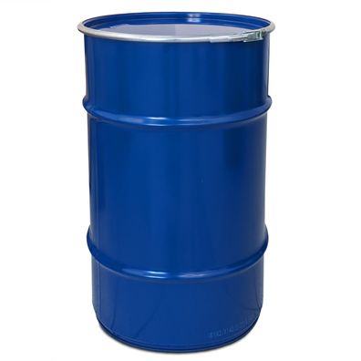 Deckelfass 120 Liter blau Blechfass Stahlfass Ölfass Metallfass Fass neu (23022)