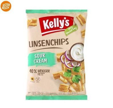 Kelly´s Chips Knabbergebäck Sour Cream Linsenchips Glutenfrei 90g