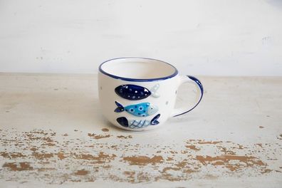 Kaffeetasse Becher Tasse Teetasse Humpen Jumbotasse Keramik 400ml Maritim