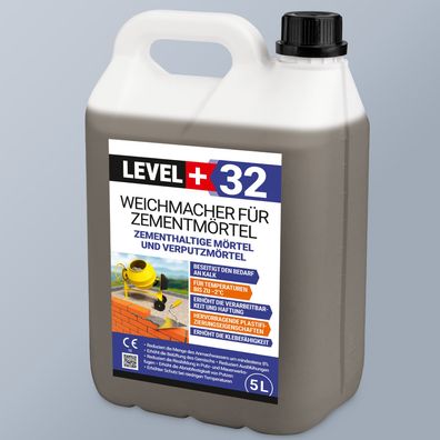 Weichmacher 5L für Zementmörtel und Putzmörteln, Flüssig, ersetzt Kalk RM32
