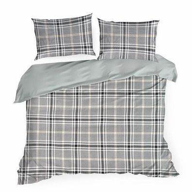 Bettwäsche Kissenbezug Bettbezug Bettwaren Set 160 x 200 cm schwarz weiß Deko Modern