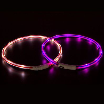 Karlie Visio Light LED-Leuchtschlauch mit USB - Gestreift - violett-pink
