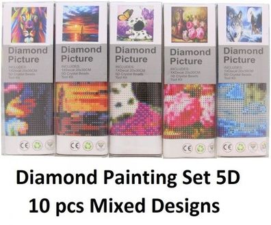 10 Stück Diamond Painting Malerei Stickpackung basteln großes Mix Set