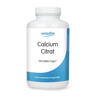 Calcium Citrat - organisch, 180 Kapseln - Woscha by Podomedi