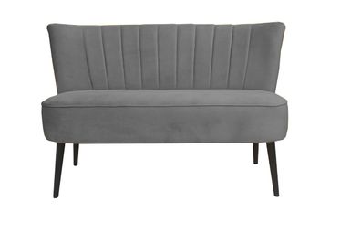 FURNIX Couch Prosani minimalistisch mit Ziernähten und Holzbeinen BV14 Grau