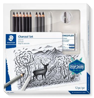 Staedtler® Schreibgeräteset Charcoal Set 61 100C 100% PEFC Bleistifte Kohle