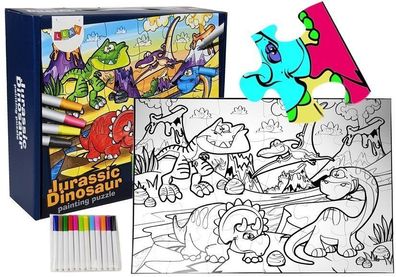 Jurassic Dinosaur Painting Puzzle 24 Teile