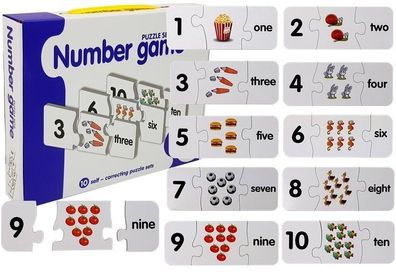 Lernpuzzle Englische Zahlen 10 Verbindungen