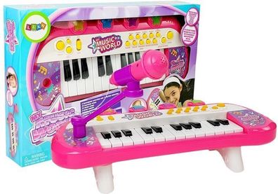 Tastatur Klavier 24 Tasten USB-Mikrofon Pink