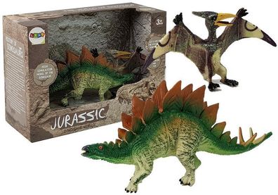 Set aus Stegosaurus, Pteranodon-Dinosaurier-Figuren