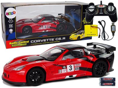 Racing Sportwagen R/ C 1:18 Corvette C6.R Rot 2.4 G Lights