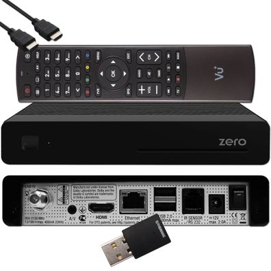 VU+ Plus Zero Linux Full HD Sat Receiver - Schwarz + 300 Mbits Wifi Stick (B-Ware)