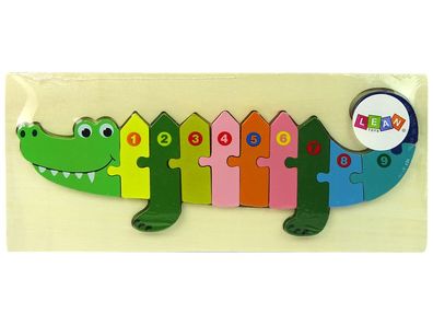 Holzpuzzle-Set Krokodil Zahlen
