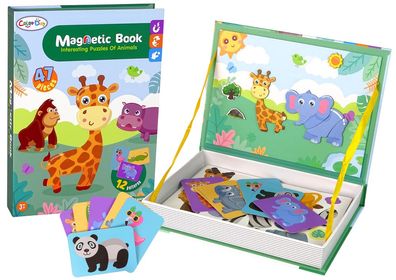 Magnetisches Puzzle Buch Tiere Puzzle Krokodil Affe