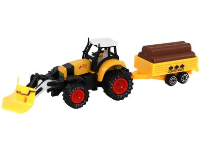 Traktor mit Anhänger, Bagger, Bulldozer, landwirtschaftliche Maschine, gelb