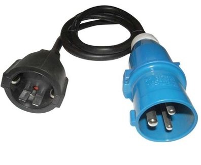 CEE-Adapterkabel 3x2,5mm, Schukokupplung/ CEE-Stecker, 1,5m