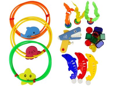 Eine Reihe von Spielzeugen zum Erlernen des Hula-Hop-Tauchens