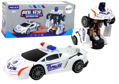 Roboterauto Polizei Weiß 2in1 Transformation