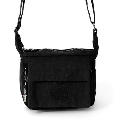 Bag Street Nylon Tasche Damen Handtasche Abendtasche schwarz 17x15x7 OTJ232S