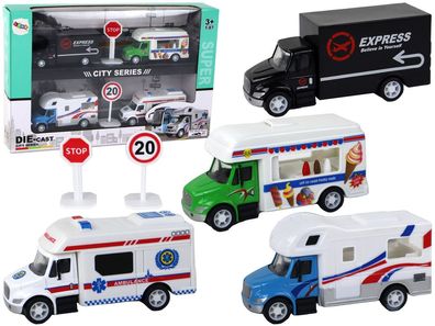Camper Truck Ambulance Ice Cream Parlor mit Friktionsantrieb 1:87 A