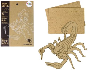 3D-Skorpion-Puzzle aus Holz, pädagogische Assemblage, 35 Teile