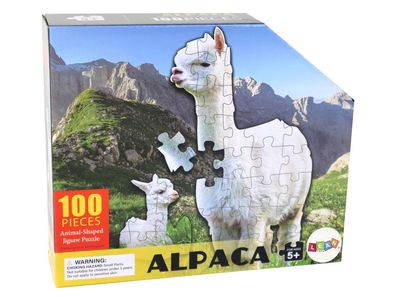 Puzzle 100 Teile Weißes Alpaka-Tiere-Thema