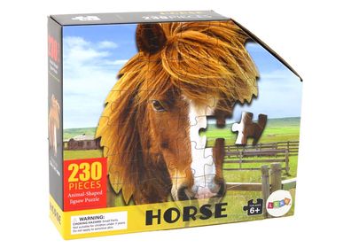 Puzzle 230 Teile Tiere in Pferdekopfform