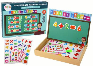 Eine Reihe pädagogischer Magnetpuzzles mit Zahlen