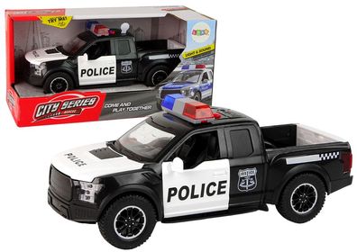 Offroad-Fahrzeug-Polizei, schwarze, öffnende Tér-Sound-Lichter