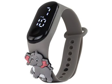 Graue Elefanten-Touchscreen-Uhr mit verstellbarem Armband