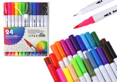 Set mit 24 doppelseitigen Markern in verschiedenen Farben in einem Organizer