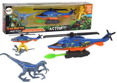 Hubschrauber-Helikopter-Dinosaurierpark, blaues Dino-Park-Set