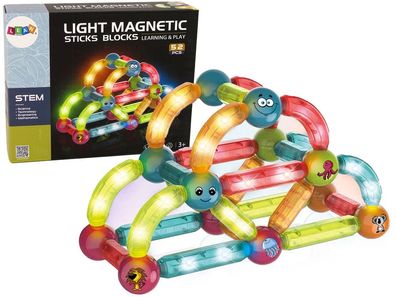 Leuchtendes pädagogisches Magnetblock-Set mit 52 Elementen