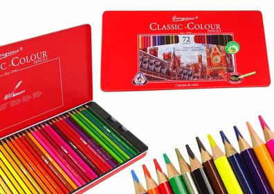 Set mit 72 Art Crayons-Metallbehältern