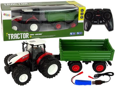 RC Traktor mit Anhänger 1:24 Rot Grén