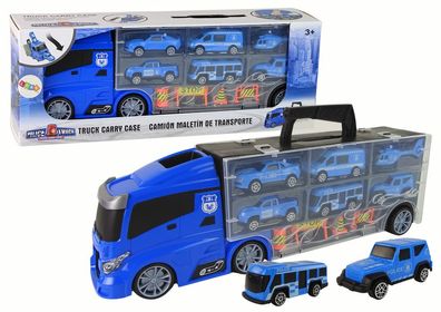 Polizei-LKW-Abschleppwagen-Autos, blaues Set