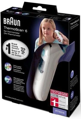 Braun Ohr-Fieberthermometer ThermoScan 6 Ohrthermometer IRT6515 LCD TOP - B-Ware