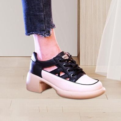Damen-Sandalen mit Absatz, hochhackige Sneakers, modische Retro-Elegante Schuhe
