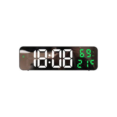 Elektronische Digitale LED-Uhr mit Temperatur und Datum Anzeige in Grün