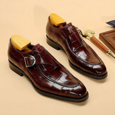 Herren Kunst PU Buro Anzug shoes Formelle Leder Quadratische Zehe Monk Business