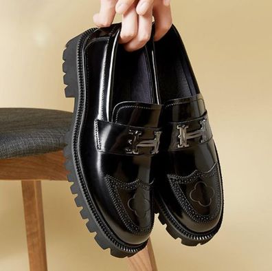Herren with open bead matte upper Formelle Two-tone men´s shoes Leder Buro Anzug