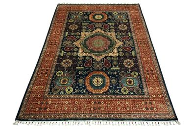 Teppich Orient Afghan Ziegler Mamluk 174x255 cm 100% Wolle Rug Handgeknüpft